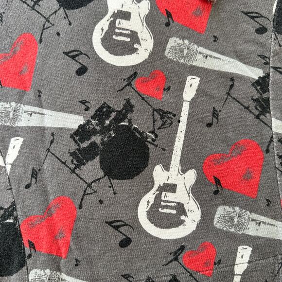 Vintage Y2K Charlotte Russe faded band music hearts sweatshirt hoodie Small - Picture 7 of 11